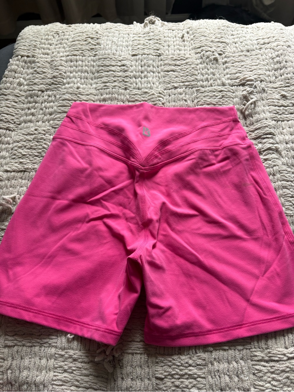 BuffBunny V-Waist Athletic Bike Shorts - Hot Pink